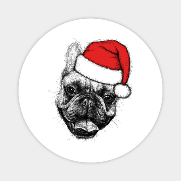 Christmas Dog. Scribble Art. Magnet by Gorskiy